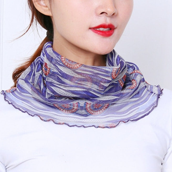 Womens Scarf Sunscreen Variety Net Yarn Collar Image 6