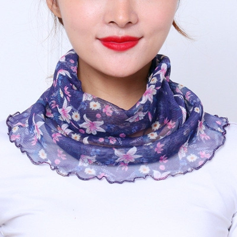 Womens Scarf Sunscreen Variety Net Yarn Collar Image 8