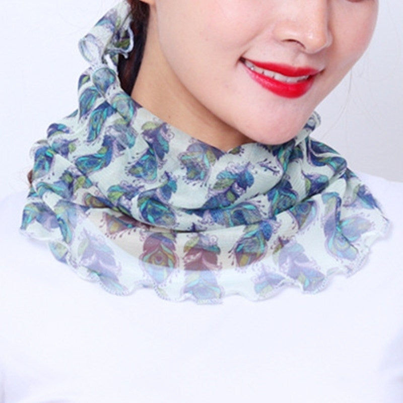 Womens Scarf Sunscreen Variety Net Yarn Collar Image 10