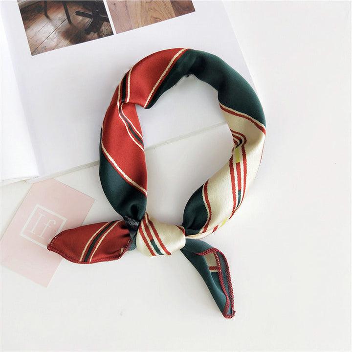 Small Square Scarf Ladies Professional Changeable Decorative Printed Scarf Image 3