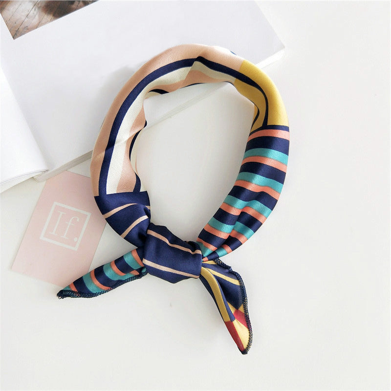 Small Square Scarf Ladies Professional Changeable Decorative Printed Scarf Image 4