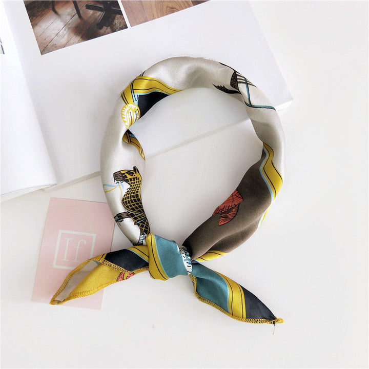 Small Square Scarf Ladies Professional Changeable Decorative Printed Scarf Image 11