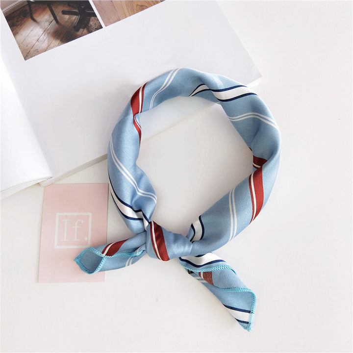 Small Square Scarf Ladies Professional Changeable Decorative Printed Scarf Image 12