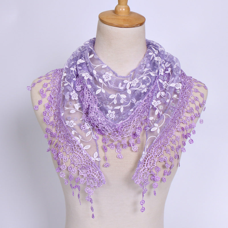 Womens Accessories Lace Hollow Triangle Scarf Image 2