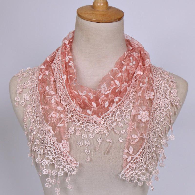 Womens Accessories Lace Hollow Triangle Scarf Image 3