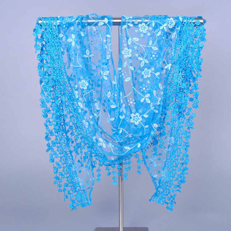 Womens Accessories Lace Hollow Triangle Scarf Image 11
