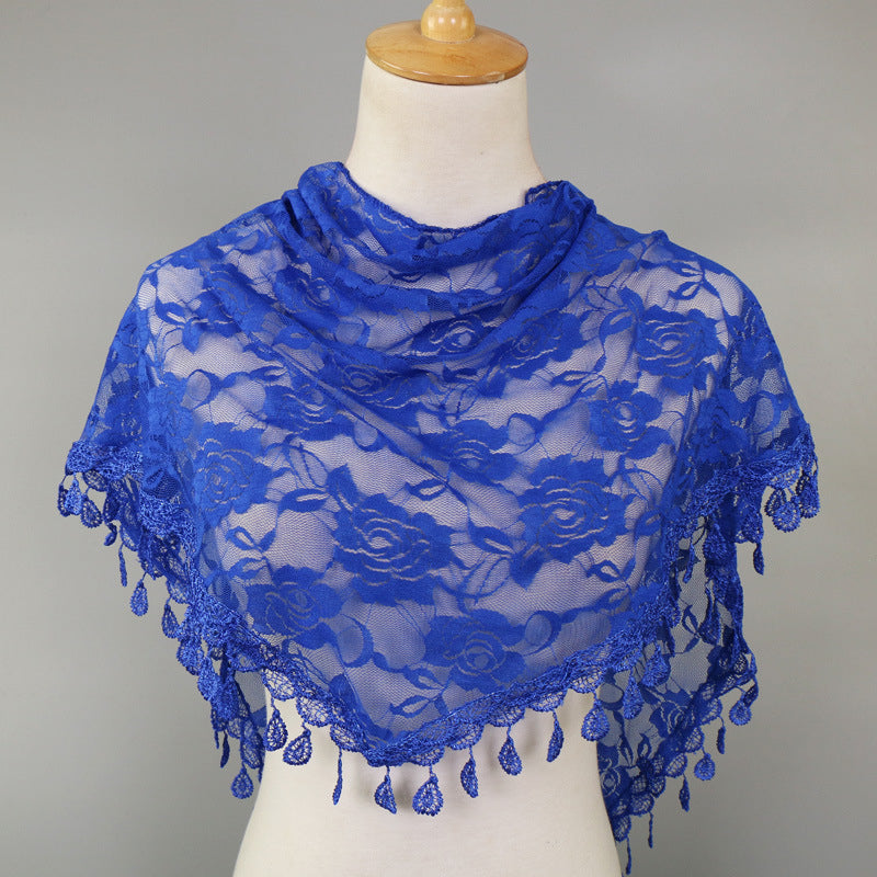 Lace Triangle Scarf Hollow Scarf Women Image 2