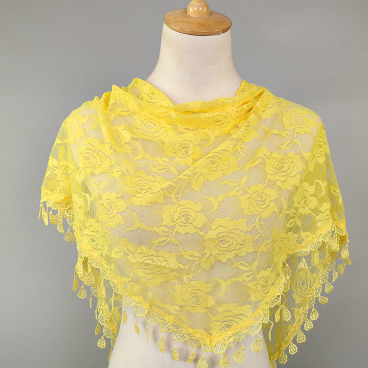 Lace Triangle Scarf Hollow Scarf Women Image 6