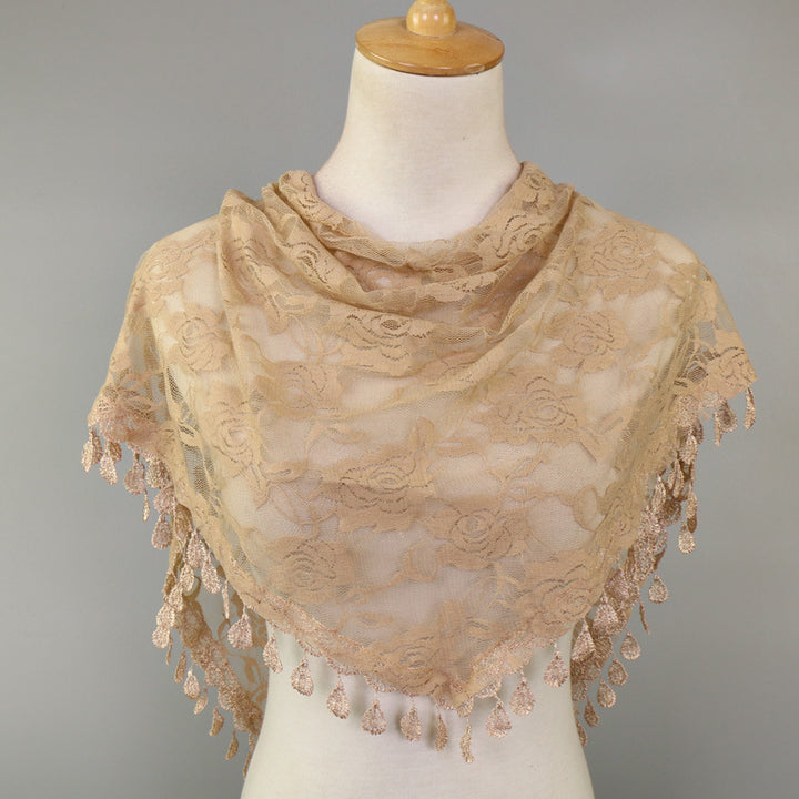Lace Triangle Scarf Hollow Scarf Women Image 11