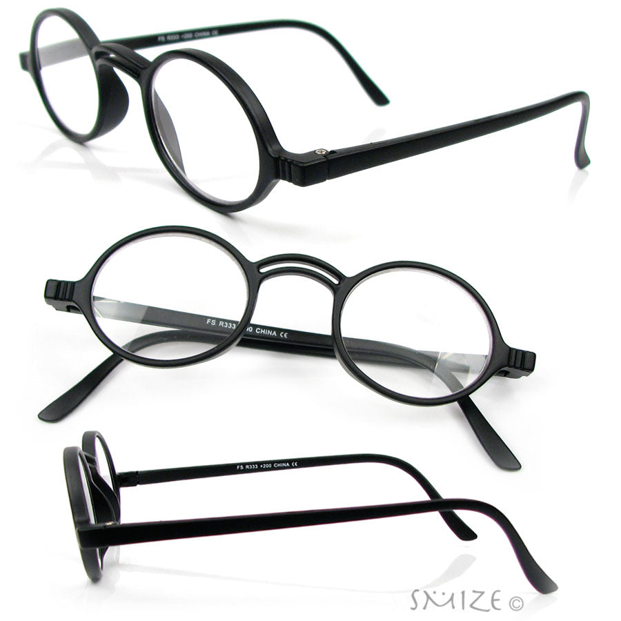Retro Style Small Round Reading Glasses Single Vision Full Frame Readers Image 2