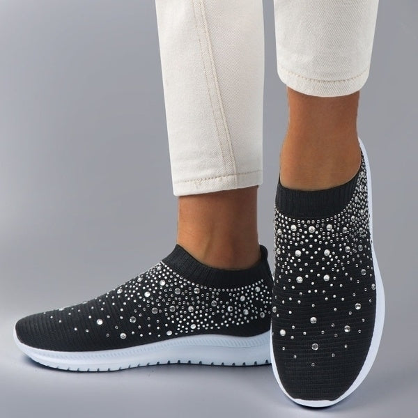 Women Shoes Rhinestone Sneakers Slip On Shoes Casual Image 3