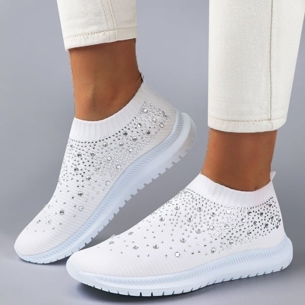 Women Shoes Rhinestone Sneakers Slip On Shoes Casual Image 1