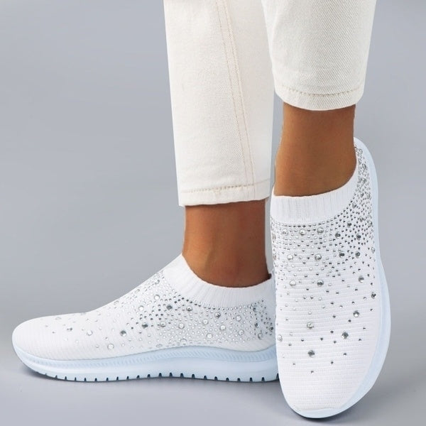 Women Shoes Rhinestone Sneakers Slip On Shoes Casual Image 4