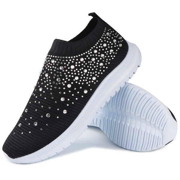 Women Shoes Rhinestone Sneakers Slip On Shoes Casual Image 10