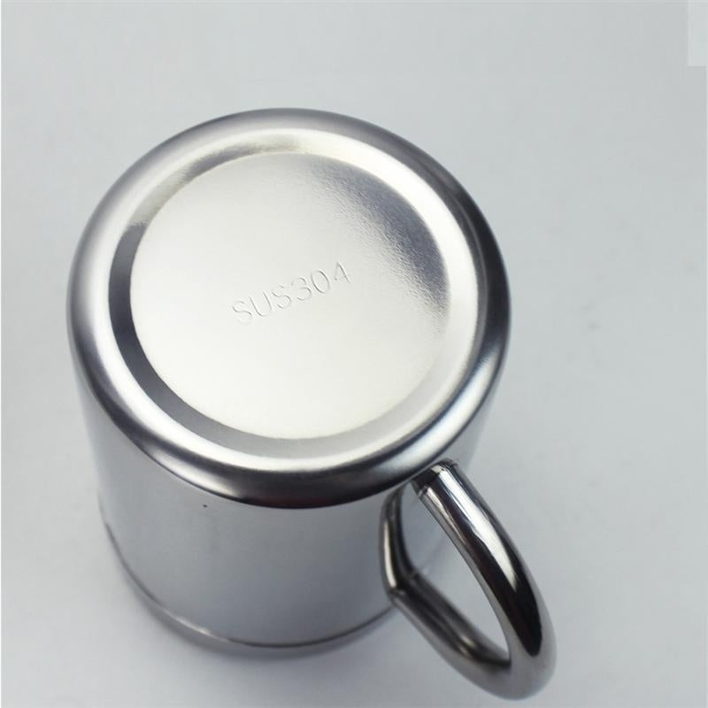 Double Insulation Coffee Mug 304 Stainless Steel Durable With Lid For Drinking Milk Office Water Image 4