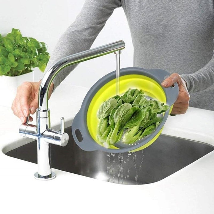 Foldable Silicone Colander Fruit Vegetable Washing Basket Image 3