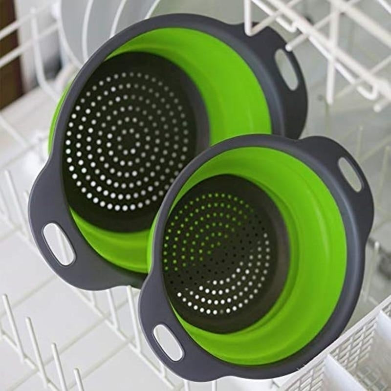 Foldable Silicone Colander Fruit Vegetable Washing Basket Image 4