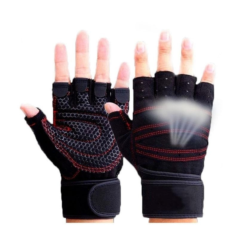 Half Finger Gym Gloves Heavyweight Sports Exercise Lifting BodyBuilding Training Fitness Image 1