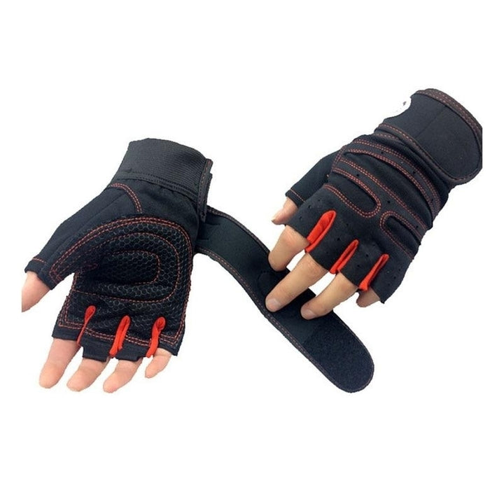 Half Finger Gym Gloves Heavyweight Sports Exercise Lifting BodyBuilding Training Fitness Image 3