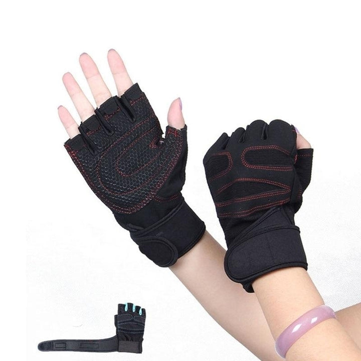 Half Finger Gym Gloves Heavyweight Sports Exercise Lifting BodyBuilding Training Fitness Image 4
