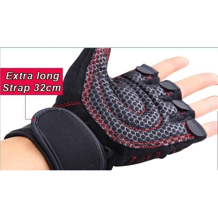 Half Finger Gym Gloves Heavyweight Sports Exercise Lifting BodyBuilding Training Fitness Image 4