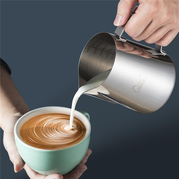 Stainless Steel Milk Frothing Pitcher Espresso Coffee Barista Craft Latte Cappuccino Cream Cup Jug Image 6