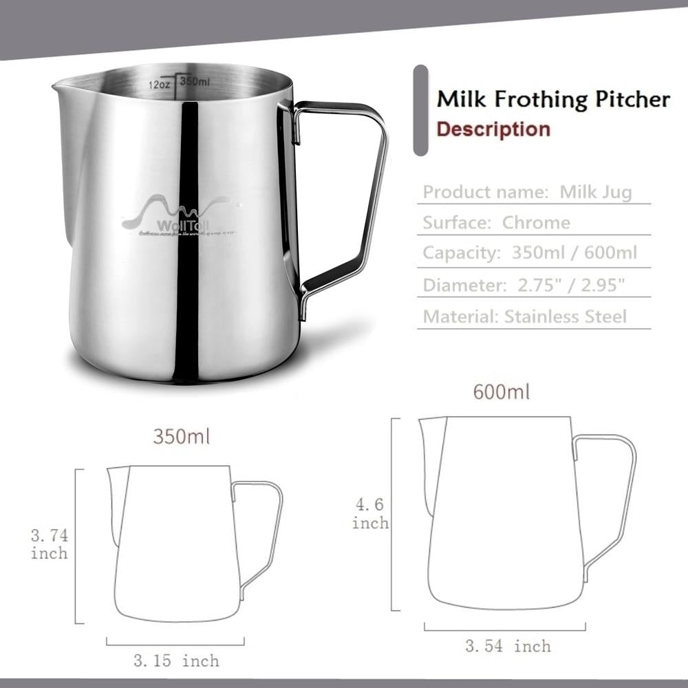 Stainless Steel Milk Frothing Pitcher Espresso Coffee Barista Craft Latte Cappuccino Cream Cup Jug Image 7