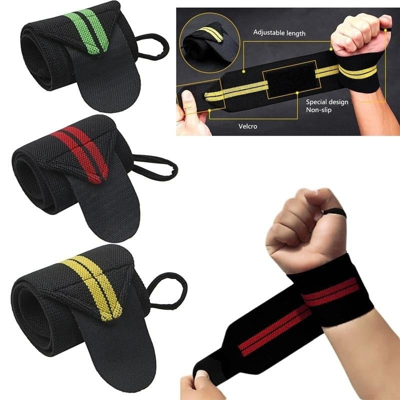 Weight Lifting Strap Fitness Gym Sport Wrist Wrap Bandage Hand Support Band Image 1
