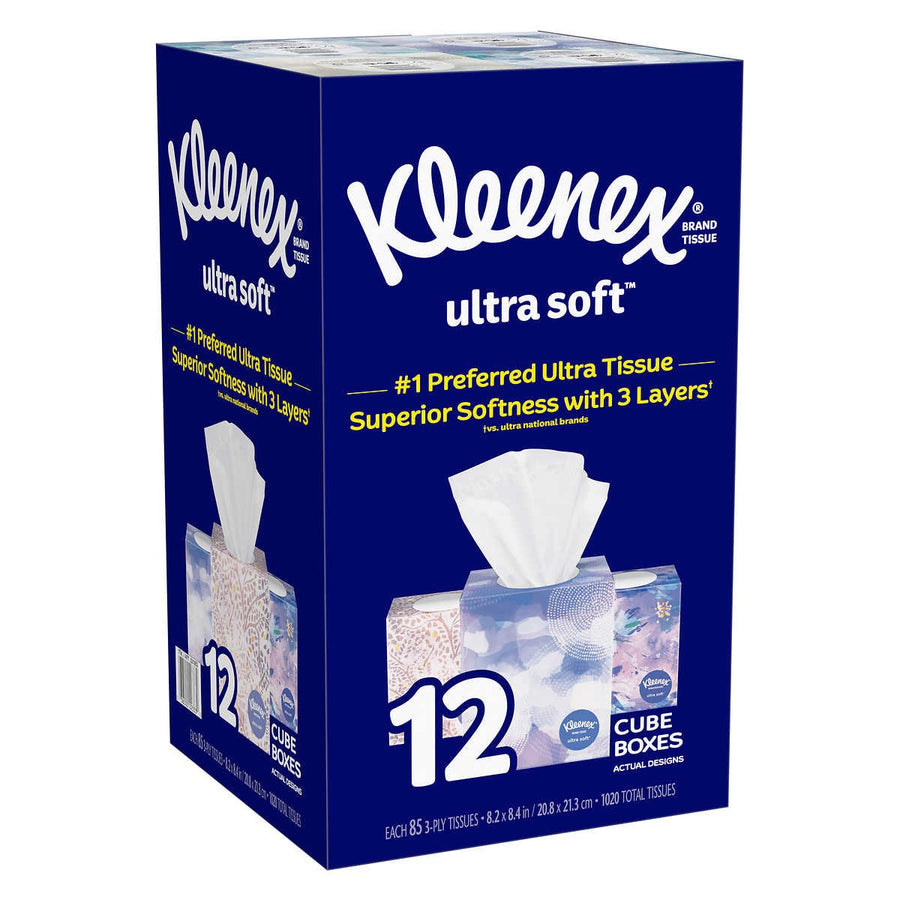 Kleenex Ultra Soft Facial Tissue3-ply85-count12-pack Image 1