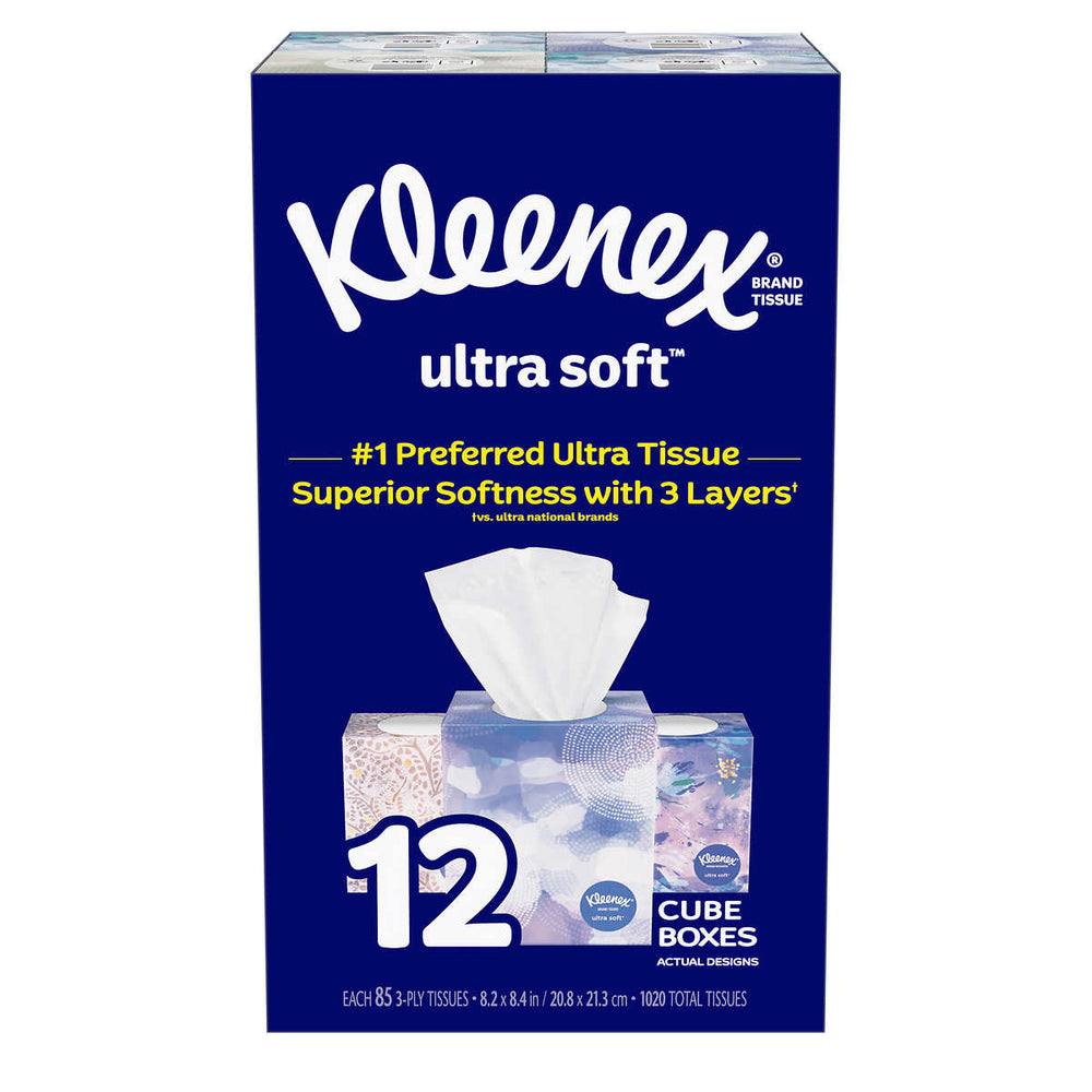 Kleenex Ultra Soft Facial Tissue3-ply85-count12-pack Image 2