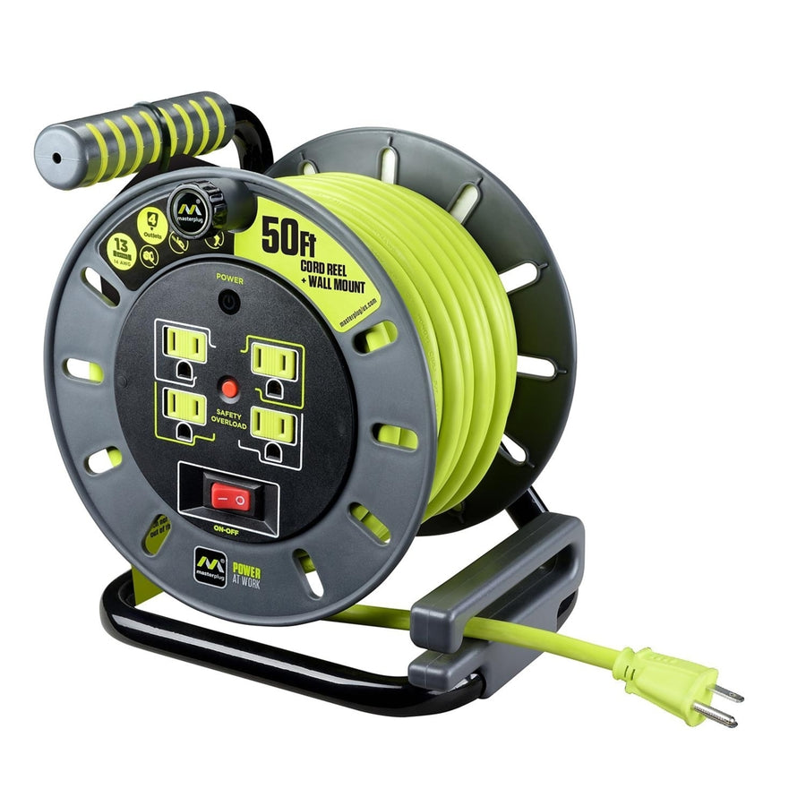 Masterplug Extension Cord Reel (50 ft.) with Wall Mount Image 1