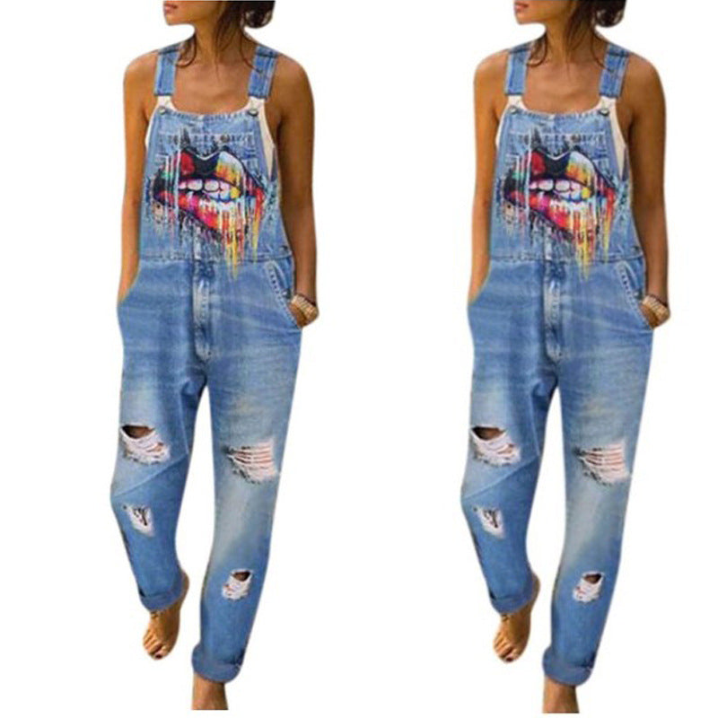 Printed Womens Jumpsuit Jeans Image 1