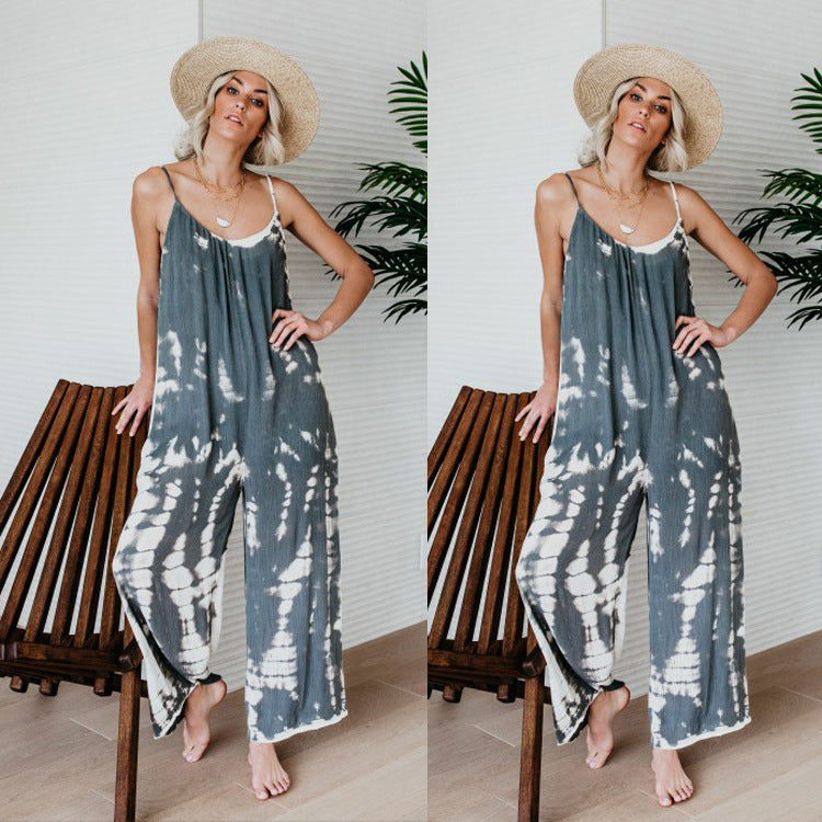 Womens Loose Sling Gradually Dyed Jumpsuit Image 1