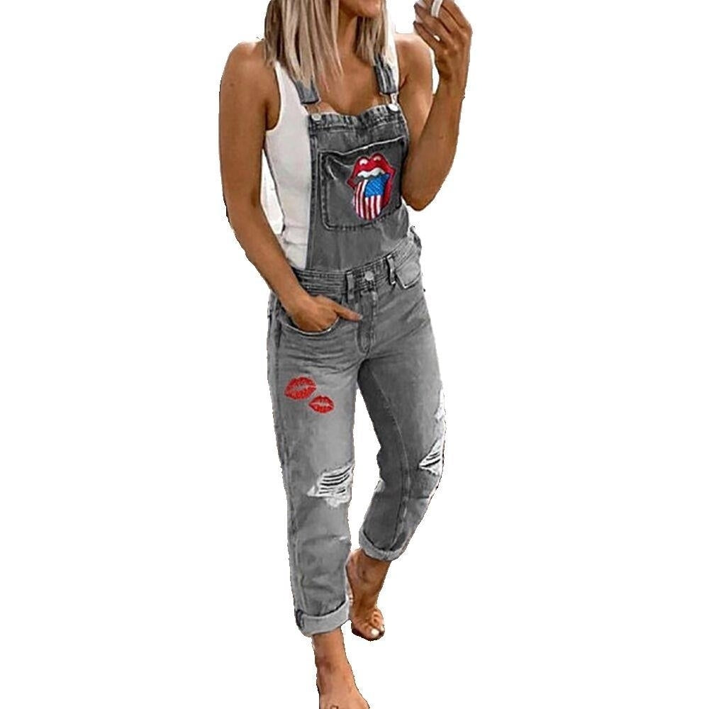 Female Lips Trousers And Overalls (S-3XL) Image 3