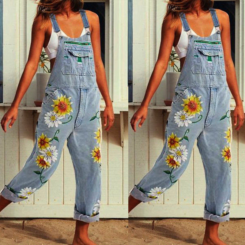 Womens Overalls Jeans 2 Colors Image 3