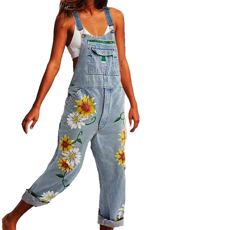 Womens Overalls Jeans 2 Colors Image 4