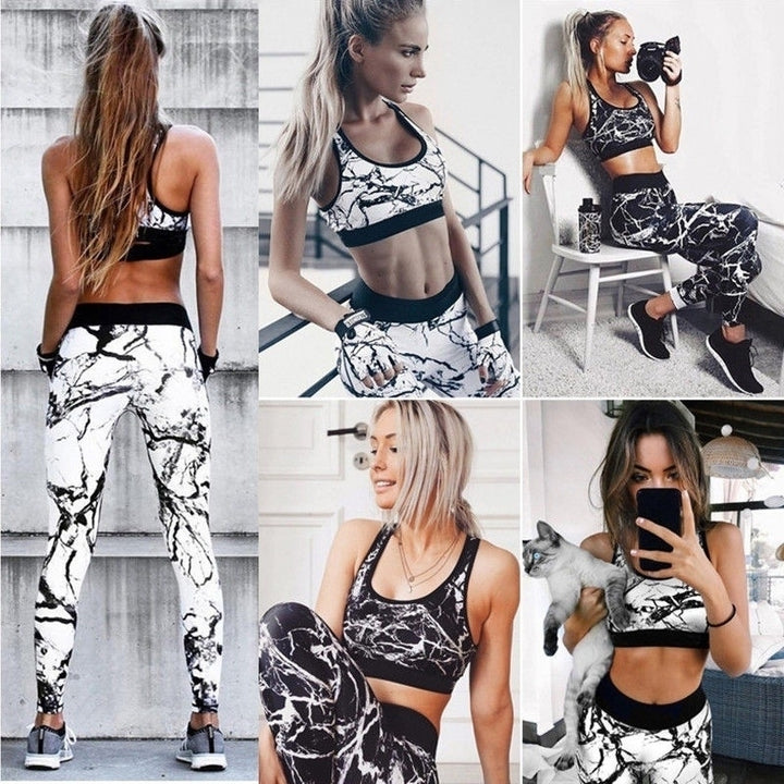 Womens Printed Sports Yoga Suit Image 4