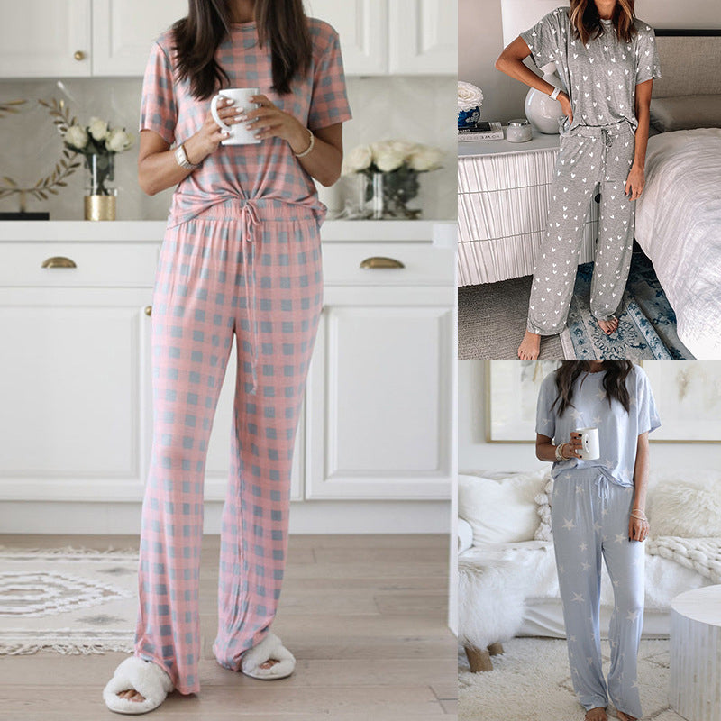 3-Color Womens Two-Piece Pajamas Suit Image 1