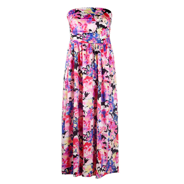 Womens Printed Chest Wrap Dress Image 4