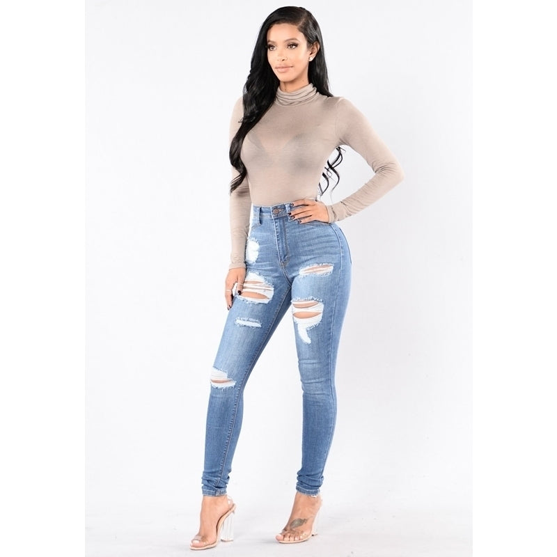 Shredded Stretch Womens Jeans Image 1