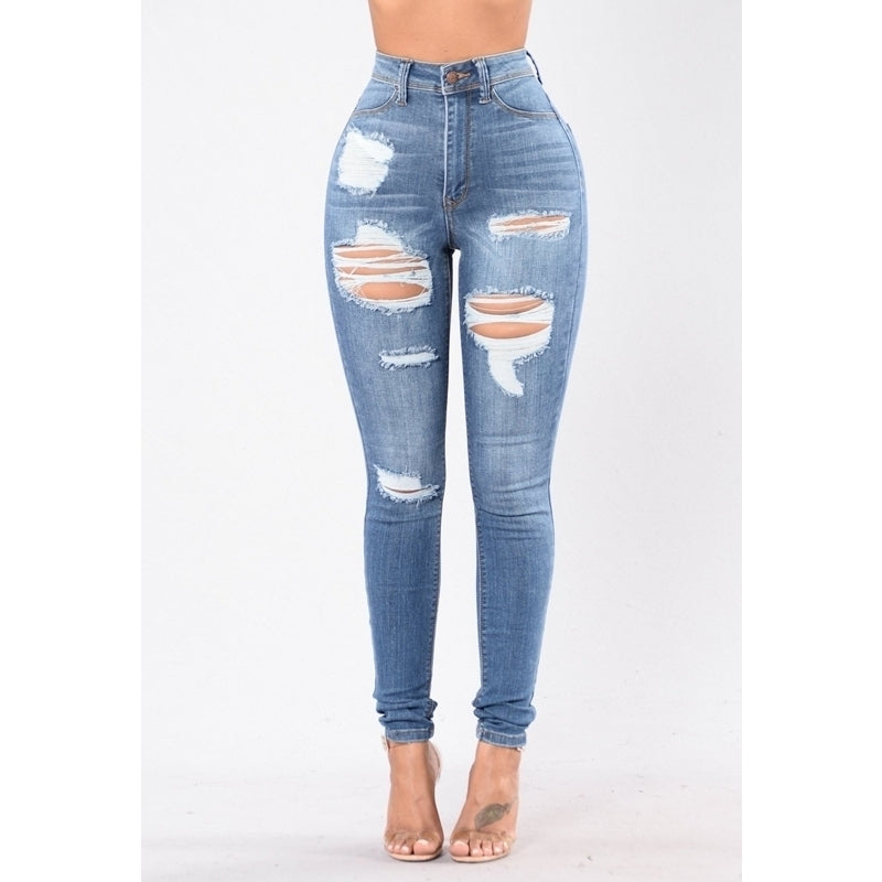Shredded Stretch Womens Jeans Image 4