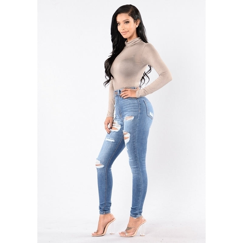 Shredded Stretch Womens Jeans Image 4