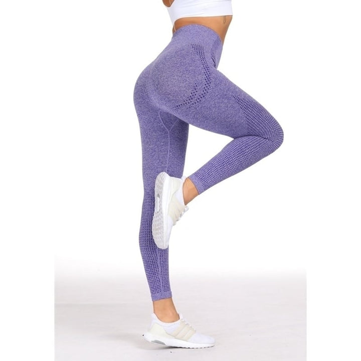 Womens Seamless Nine-Point Fitness Pants Image 1