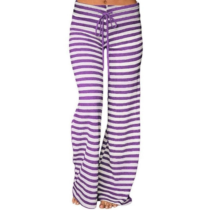 Womens Striped High Waist Yoga Pants Image 7