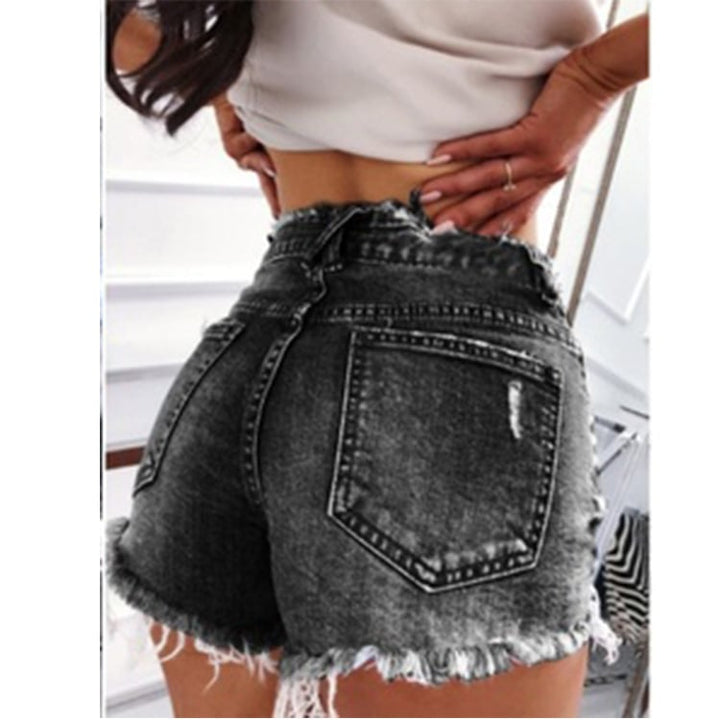 Womens Sexy Skinny Shredded Denim Hot Shorts Image 4