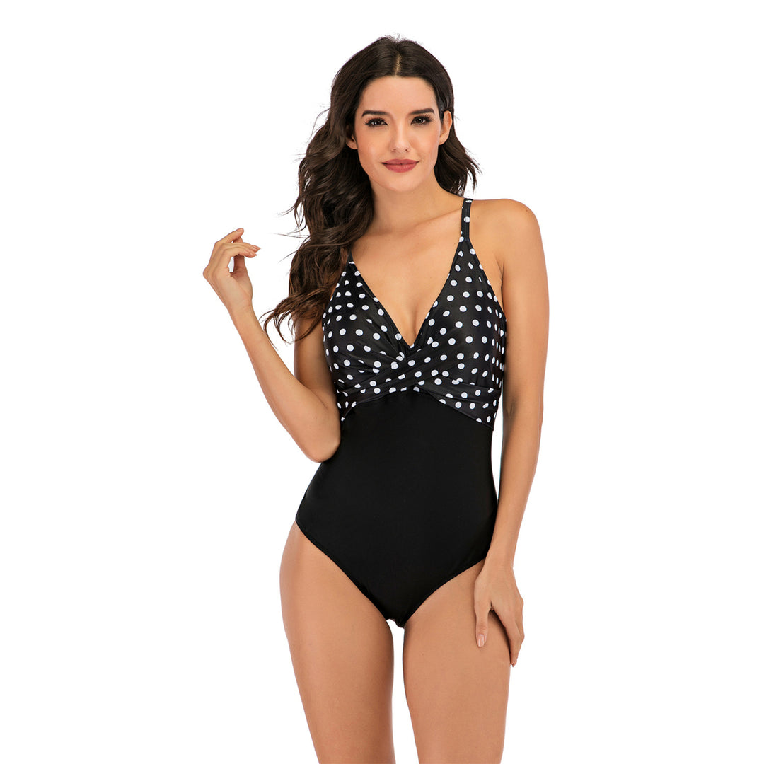 Womens One-Piece Quick-Drying High Waist Swimsuit Image 3