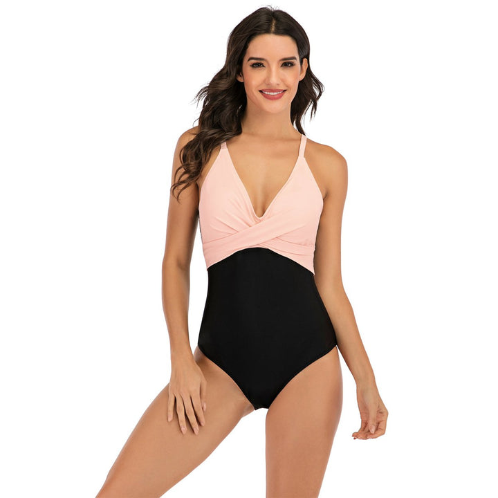 Womens One-Piece Quick-Drying High Waist Swimsuit Image 4