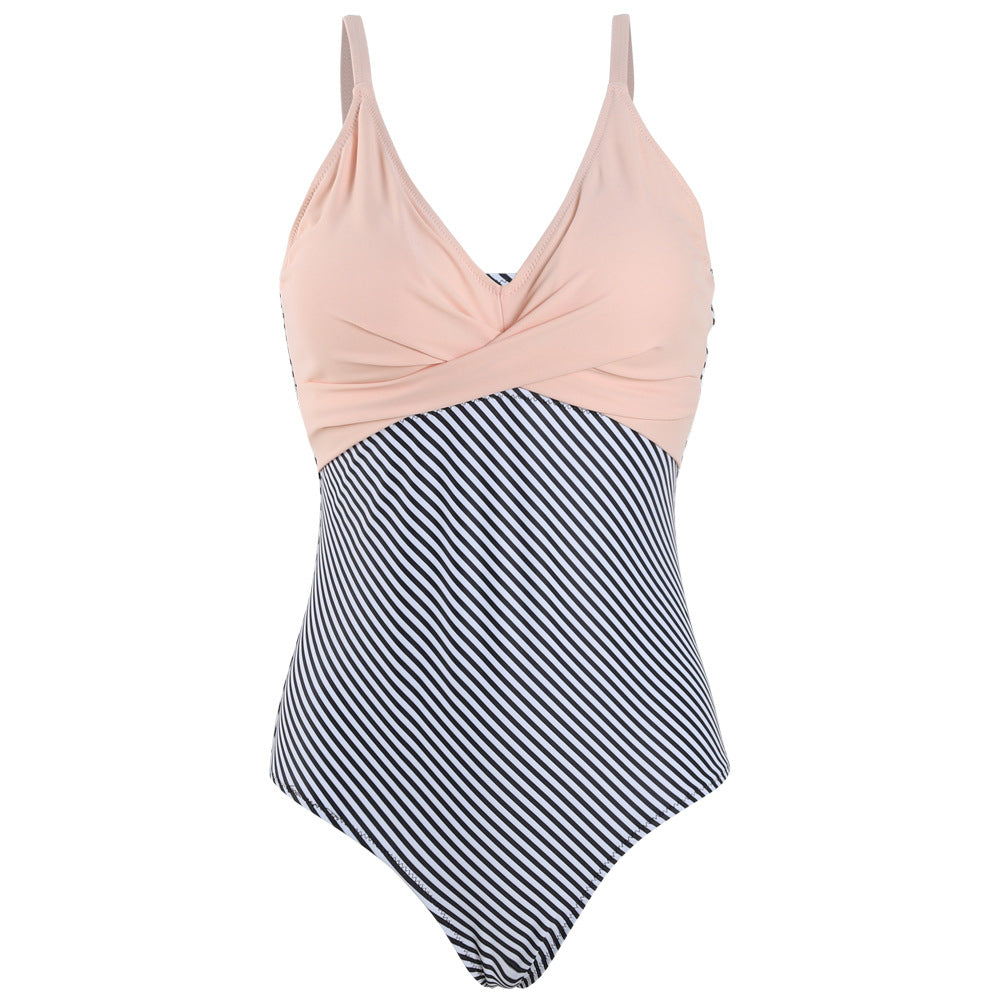 Womens One-Piece Quick-Drying High Waist Swimsuit Image 9