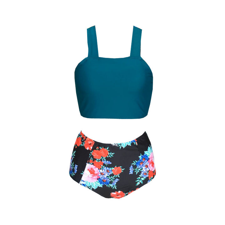 3-Color Ladies Split Print Slimming Swimsuit Image 6