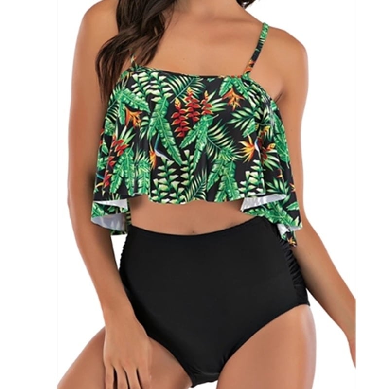 Plus Size High Waist Cover Belly Swimsuit Women Image 4